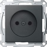 Socket-outlet without earth. contact, shutter, screw term., anthracite, System M