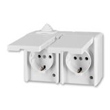 5518-3029 B Double socket outlet with earthing contacts, with hinged lids ; 5518-3029 B