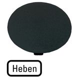 Button plate, mushroom black, raised