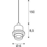 FENDA E27 pendant,chrome,without canopy & shade,open cable