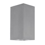 Gray Concrete Glass Diffuser LED GU10 2x7 Watt IP65 100-240 Volt Bulb Excluded Light Up & Down L: 8.6 W: 10 H: 18 cm