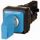 Key-operated actuator, 2 positions, blue, momentary