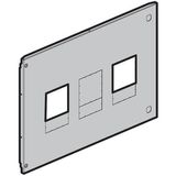 Metal faceplate XL³ 4000 -  for 1-2 DPX³ 630 plug-in - vertical - hinges & locks