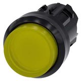 Illuminated pushbutton, 22 mm, round, plastic, yellow, pushbutton, raised momentary contact 3SU1001-0BB30-0AA0-Z Y11