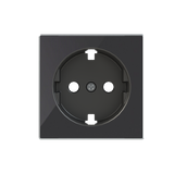 8588.9 CN Flat cover plate for Schuko socket outlet - Black Glass Socket outlet Central cover plate Black - Sky Niessen