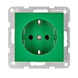 Socket outlet, screw clamps, green