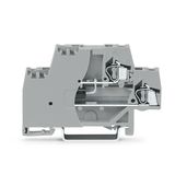 Component terminal block double-deck with end plate gray