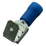 Flat connector sleeve (female) 1.5-2.5/6.3x0.8 blue insulated Nylon