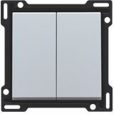 Finishing set for two-circuit switch, two-way switch + N.O. push butto