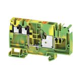 Supply terminal, 10 mm², Green/yellow, Colour of operational elements: