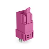 Plug for PCBs straight 2-pole pink