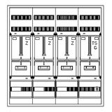 Z„hlerverteiler 3xZF, H=1100 B=1050 T=210mm, 1xTSG