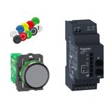 Harmony XB5, Wireless push button and configurable receiver with 10 colored caps, plastic, Ø22, 24...240 V AC/DC