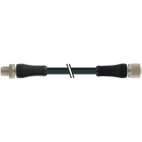 M12 Power male 0° / female 0° L-cod. PUR 5x2.5 bk UL/CSA+drag ch. 15m