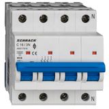 Miniature Circuit Breaker (MCB) AMPARO 10kA, C 16A, 3+N