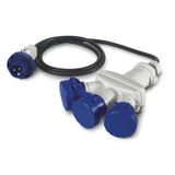 3-WAY ADAPTOR 2P+E 16A IP66 W/CABLE