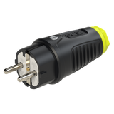 0511-she PCE Cable Plug 16A/250V/2P+E/IP54 Housing Black, Marker Yellow