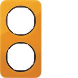 Frame 2gang, R.1, orange trans./black glossy, acrylic