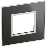 French and German standard plate square version 2 modules - reflective black