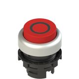 Red protruding luminous button with brand E2 1PL2S329L1