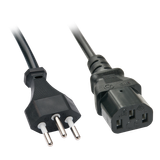 0.7m CH to C13 Mains Cable Swiss Mains Plug to IEC C13 Connector