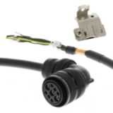 1S series servo motor power cable, 15 m, with brake, 400 V: 400 W to 3
