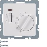 Thermostat, NC contact, centre plate, rocker switch, Q.1/Q.3, p. white