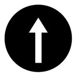 Button plate, mushroom black, arrow symbol