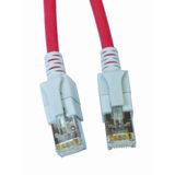 LED Patchcord RJ45 shielded, Cat.6a 10GB, LS0H, red, 10.0m