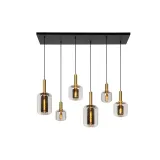 Lucide JOANET - Pendant light - 6xE27 - Smoke Grey