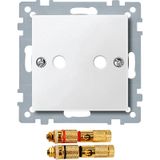 Central plate with high-end speaker connector, polar white, System M