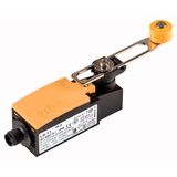 Position switch, Adjustable roller lever, Complete device, 1 N/O, 1 NC, Cage Clamp, Yellow, Insulated material, -25 - +70 °C, with M12 connector