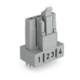 Socket for PCBs straight 4-pole gray