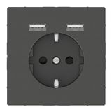 Merten - USB charger + schuko socket-outlet - 2.4A 16A - anthracite