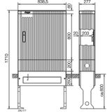 Distribution Pillar, 177 series, empty, 1710 x 838.5 x 277 mm