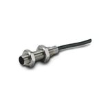 Proximity switch, E57 Miniatur Series, 1 NC, 3-wire, 10 - 30 V DC, M8 x 1 mm, Sn= 1 mm, Flush, PNP, Stainless steel, 2 m connection cable