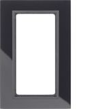Glass frame l. cut-out, B.7, black/ant. matt