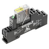 Relay module, 24 V DC ±10 %, Green LED, Free-wheeling diode, 2 CO cont
