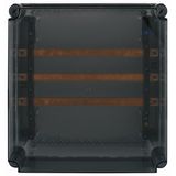 Busbar panel enclosure with transparent cover, 400A, 3-pole