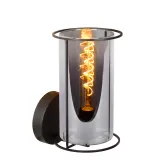 DOUNIA Wall light E27/40W Matt Black/Smoke glass