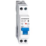 Miniature Circuit Breaker (MCB) AMPARO 6kA, C 6A, 1+N, 1MW