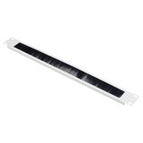 19" Cable entry panel with brush, 1U, RAL7035