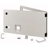 Opening metal front plate for drawer, NZM, ventilated, H=300mm, IP31, grey