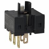 Switch unit, DPDT, 5 A (125 VAC)/ 3 A (230 VAC), solder terminal