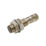 Proximity sensor, inductive, nickel-brass, short body, M12, shielded,