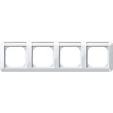 1-M frame, 4f. m. label holder, horizontal installation, polar white glossy