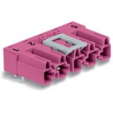 Plug for PCBs angled 5-pole pink