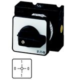 ON-OFF switches, T0, 20 A, flush mounting, 1 contact unit(s), Contacts: 2, 90 °, maintained, With 0 (Off) position, 0-1-0-1, Design number 15108