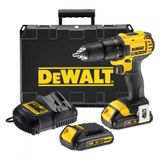 Battery two-speed compact drill-screwdriver, 18V, 13mm quick-change chuck, LED lights, 2 x 1.5Ah batteries and 1h charger, case
