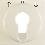Centre plate for key push-button for blinds/key switch, S.1, white glo
